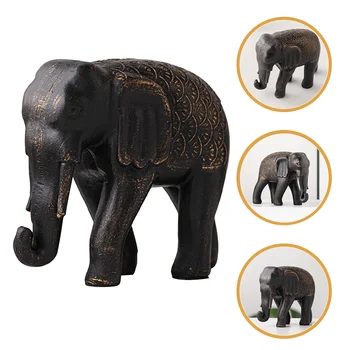 Скульптура слона из смолы, пейзаж, статуя слона, украшение для домашнего стола