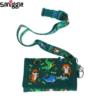 Австралия Оригинальный детский кошелек Smiggle, клатч для мальчиков, зеленый кошелек с изображением тигра, новые модные сумки для хранения детских карточек, 5 дюймов