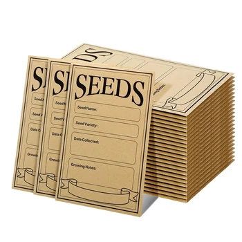 100шт Конверты для семян 3.1X4.7 дюйма, конверты для семян Коричневые бумажные пакеты для семян Конверты для хранения овощей Просты в использовании