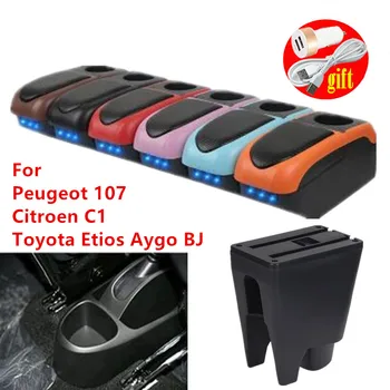 Для Citroen C1 подлокотник коробка Для Peugeot 107 подлокотник коробка Для Toyota Aygo BJ Etios автомобильный подлокотник коробка Дооснащение USB Зарядка Пепельница