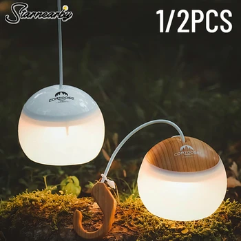 Мини-ретро Фонарь для кемпинга USB Перезаряжаемый ночник Подвесная лампа для палатки на батарейках Настольная лампа для аварийной лампы на открытом воздухе