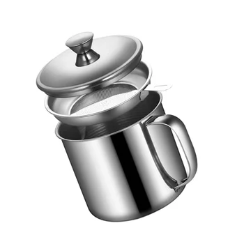 Фильтр для смазки из нержавеющей стали, сепаратор масляного супа, удобный многофункциональный масляный фильтр для домашнего кухонного гаджета (серебристый)