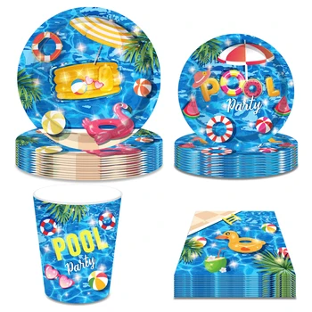 44шт Комплект принадлежностей для летней вечеринки Baby Shower Party В пользу девочек Украшение вечеринки на 1-й день рождения В морской тематике Свадебная вечеринка