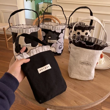 Кружевная мини-сумка-мешок, женская сумка для телефона, повседневная сумка-тоут для покупок, сумка с верхней ручкой для девочек