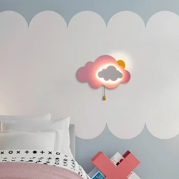 Современный Светодиодный настенный светильник для детской комнаты Sun Cloud Прикроватная ночная лампа в Скандинавском минималистичном стиле для спальни для мальчиков и девочек Декор детской комнаты Настенные светильники