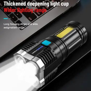 Фонари Мощный светодиодный боковой светильник Cob, легкое наружное освещение, материал ABS, 7LED, перезаряжаемый фонарик, мощный
