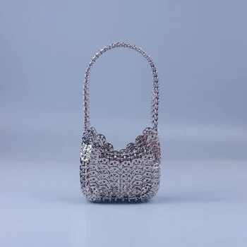 Роскошные дизайнерские сумочки с блестками, вечерние сумочки из серебристого металла, женская сумка через плечо для женщины