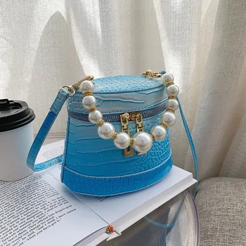Рекомендованная бутиком модная портативная женская сумка с круглым бочонком 2021 года, новая сумка-мессенджер с градиентным каменным узором на одно плечо