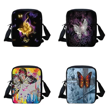 Детская сумка BELIDOME через плечо с бабочкой, школьные сумки с художественным дизайном, женская сумка-мессенджер для девочек, повседневная дорожная сумка Mochila