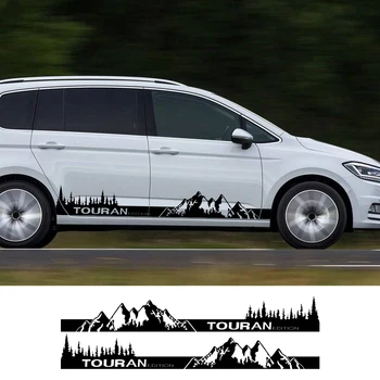 2ШТ Наклеек на боковую дверь автомобиля для Volkswagen VW Touran Аксессуары для тюнинга, Детали для фургона, наклейки на виниловую пленку с горной графикой.