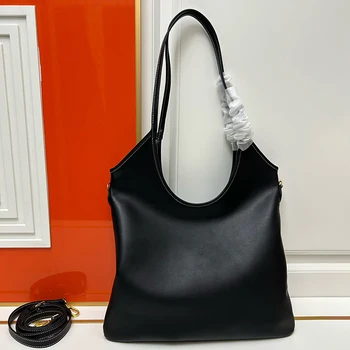Винтажная женская сумка для покупок, высококачественная однотонная сумка из натуральной кожи, повседневная модная брендовая сумка через плечо, универсальная уличная