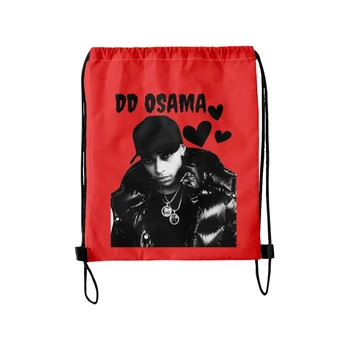 Певица DD Osama с карманом на шнурке, портативные рюкзаки в стиле хип-хоп, мужская/ женская дорожная пляжная сумка, уличная одежда, красный рюкзак