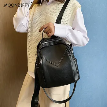 Модный Женский кожаный рюкзак, маленькая школьная сумка из искусственной кожи, рюкзак для девочек-подростков, винтажные сумки через плечо Mochila Feminina
