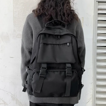 Простые рюкзаки, дорожная сумка большой емкости, твердый студенческий школьный рюкзак в стиле харадзюку, женская мужская сумка, унисекс, Хай-стрит