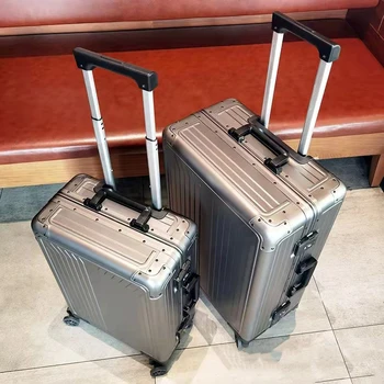 Немецкий цельноалюминиевый багаж, мужской чемодан с выдвижной штангой, металлический бизнес-кейс из 20-дюймового сплава, женская комбинированная коробка 24 дюйма