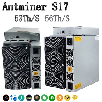 Новый Antminer S17 56T Asic Miner 53Th/S 2385W для майнинга криптовалюты BTC, Гонконг, Бесплатная доставка