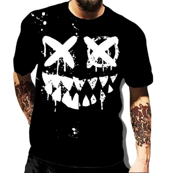 Мужская футболка с граффити в стиле хип-хоп, XXOO expression pattern, креативные черные футболки с короткими рукавами, летний топ унисекс с круглым вырезом