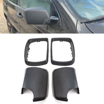 Автомобильная черная крышка зеркала заднего вида, крышки боковых зеркал с заменой рамы для BMW E53 X5 2000-2006