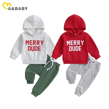 ma & baby 3 м-3 года, Рождественские комплекты одежды для малышей, новорожденных мальчиков, Рождественские костюмы, топы с длинными рукавами и штаны с надписью