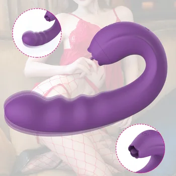 Секс-Игрушки для Женщин Лизание Клитора Вращающийся Язык Фаллоимитатор Вибратор 3 В 1 G Spot Вибрирующий Стимулятор Киски Juguetes Sexuales
