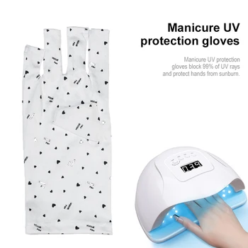 Перчатки для защиты рук от ультрафиолетового излучения, маникюрные перчатки с защитой от ультрафиолетовых лучей, перчатки для УФ-излучения без пальцев, УФ-перчатки для ногтей с гелевой лампой для ногтей