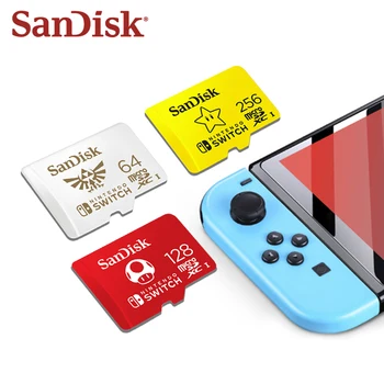Карта памяти SanDisk для игры Nintendo Switch 64 гб 128 гб 256 гб 512 гб Красочная Карта Micro SD U3 4K Со скоростью до 100 Мбит/с, Флэш-карты TF