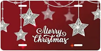Звезды Рождество С Новым годом Номерной знак Алюминиевые Металлические чехлы для номерных знаков Новинка Декор для женщин Мужчин девочек 12x6 дюймов