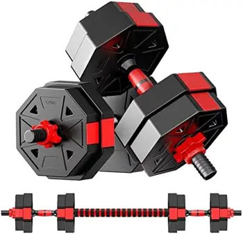 Веса - Гантели - Набор из 2-х, Для тренировки со свободным весом 20/30/40/60/80 фунтов, пара с разъемом, набор 3 В 1, используемый в качестве штанги,