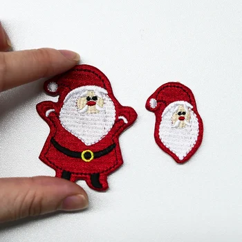 Рождественские нашивки с вышивкой Санта-Клауса для шляп и носков, наклейте на декор Деда Мороза и нашивку на одежду Милые мультяшные значки