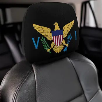 Флаг США Виргинские Острова Универсальные Чехлы для подголовников автомобильных сидений Комфорт, Автомобильные Аксессуары для передних сидений, Украшение головного убора автомобиля