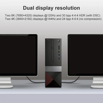 KX4A Высокоэффективный шнур DisplayPort 2.0 1/2 / 3 метра 16K 60Hz 80Gbps Соединительный кабель Компьютерные соединения