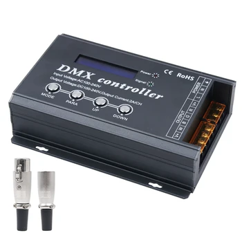 AC100V-240V DMX300D Контроллер для RGB RGBW Светодиодные Ленты Света 4X2A/CH DMX Контроллер DMX Декодер с ЖК-дисплеем