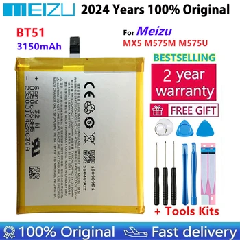 Meizu Высококачественный 100% Оригинальный Аккумулятор 3150mAh BT51 Для Аккумуляторов Мобильных Телефонов Meizu MX5 M575M M575U + Бесплатные инструменты