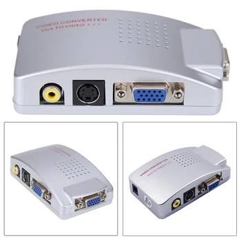 ПК для ноутбука, VGA для телевизора, RCA, Композитный конвертер S-video Switch, адаптер сигнала