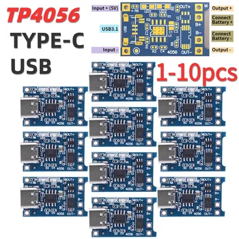 Плата для зарядки аккумулятора TP4056 Модуль зарядки аккумулятора Micro USB 1A DC4.5-5.5 В с индикаторной лампой для литиевых батарей
