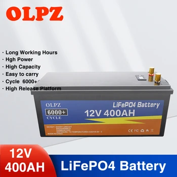 Аккумулятор LiFePO4 12V 400AH Встроенный в Блок Литий-железо-фосфатных элементов BMS Для Замены Большей части резервного источника питания Домашнего хранилища энергии