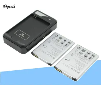 iSkyamS 2x3000 мАч BL-53YH Сменный Аккумулятор + Зарядное устройство для LG Optimus G3 D850 D851 D855 LS990 D830 VS985 F400 LG G3 BL53YH