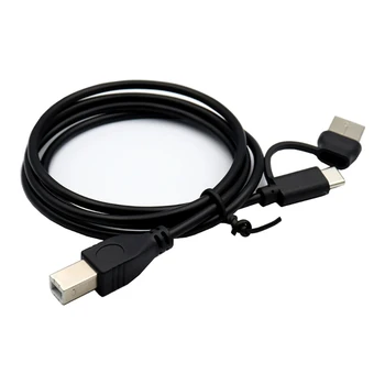 Портативный кабель для передачи данных принтера USB + TypeC к разъему USB Type B для телефонного сканера A0NB