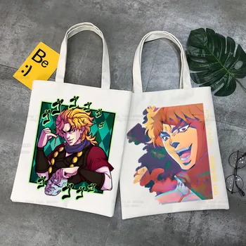 Аниме Jojo Bizarre Adventure Холщовые простые сумки для покупок Jotaro Star Platinum Манга Fashion Life Повседневная сумка Pacakge для рук