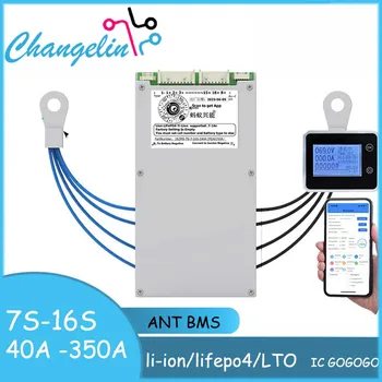 ANT BMS от 7S до 16S 350A 300A 100A 80A 40A Плата защиты аккумулятора Li-ion Lithium Lifepo4 36V 48V 60V Smart Bluetooth APP Balance