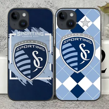Чехол для телефона S-Sporting Kansas City-Y Для iPhone 15 14 13 12 11 X XR XS XSMAX 8 7 Plus Mini Pro Max Мягкий Черный Чехол Для телефона