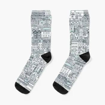 Носки Cambridge toile indigo, мужские носки, хлопковые высококачественные спортивные носки на заказ, компрессионные носки для мужчин и женщин