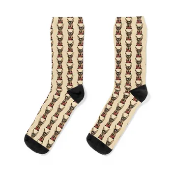 Немецкий пинчер, Рождественские клетчатые акварельные носки, спортивные носки, подвижные чулки, забавные носки, мужские носки, элитный бренд, женские