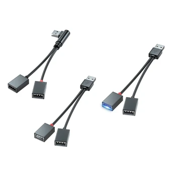 Автомобильный USB-разветвитель для мобильного питания, компьютера USB Кабель-переходник от мужчины к женщине USB Y-разветвитель Кабель для передачи данных