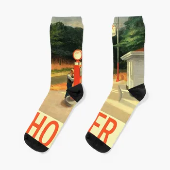 Эдвард Хоппер - Газ - Минималистичный выставочный арт-плакат, носки, роскошные носки, Рождественский теннисный подарок, Женские Мужские носки