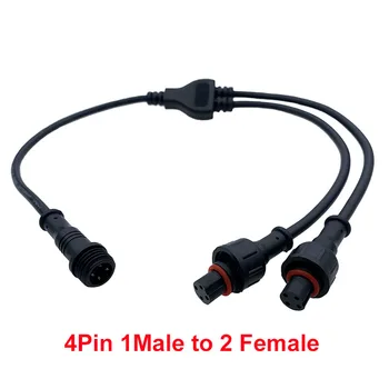 1шт 4Pin M12 Водонепроницаемый от 1 Мужчины до 2 Женщин/3 Женщин Y-Образный Разветвитель Кабеля Small Head Plug IP65 для Светодиодных Лент Light Connector