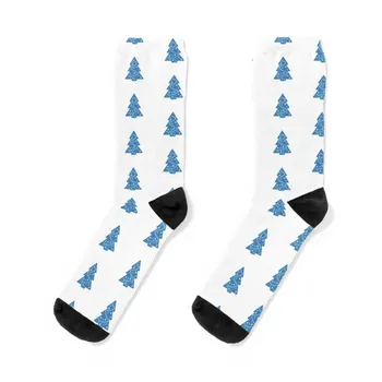 Синие носки для рождественской елки, прозрачные носки, теплые носки, нескользящие чулки, рождественские носки для чулок, мужские и женские носки
