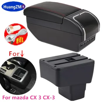 Для Mazda CX-3 Коробка подлокотника Дооснащение для Mazda 2 skyactiv версии cx3 CX-3 Коробка для хранения автомобильного подлокотника автомобильные аксессуары Зарядка USB