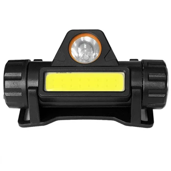 Светодиодный налобный фонарь, перезаряжаемый через USB, с индикатором питания, магнитный задний водонепроницаемый фонарь для рыбалки на мотоцикле