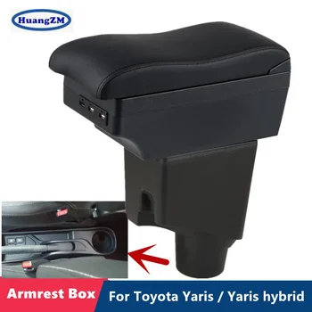 Коробка для подлокотника Toyota Yaris Для гибридного автомобиля Toyota Yaris коробка для подлокотника 2015-2022 Центральный ящик для хранения Дооснащенных автомобильных аксессуаров USB